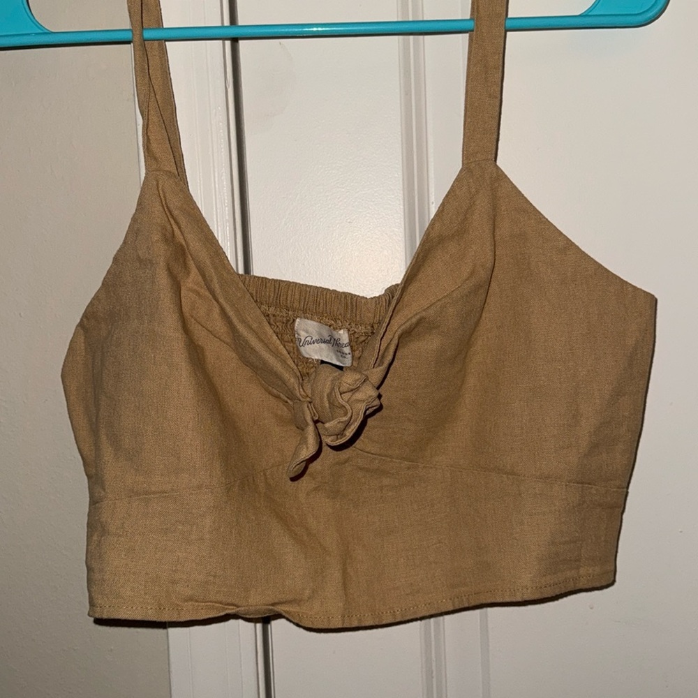 Cropped linen tank